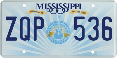 MS license plate ZQP536