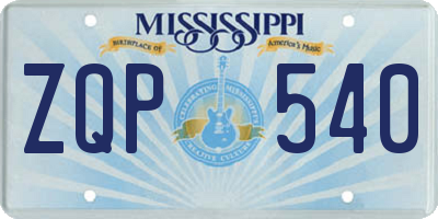 MS license plate ZQP540