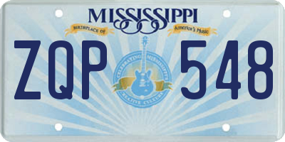 MS license plate ZQP548