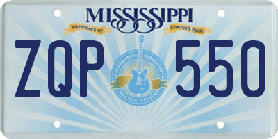 MS license plate ZQP550