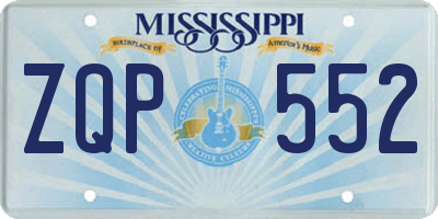 MS license plate ZQP552