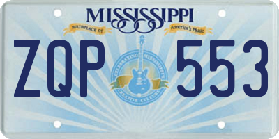 MS license plate ZQP553