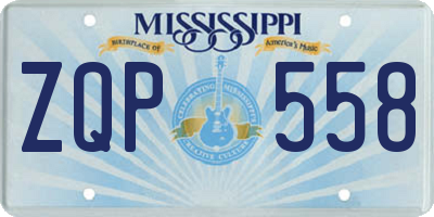 MS license plate ZQP558