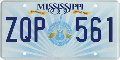 MS license plate ZQP561