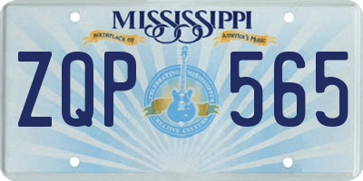 MS license plate ZQP565