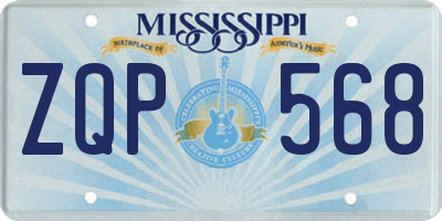 MS license plate ZQP568