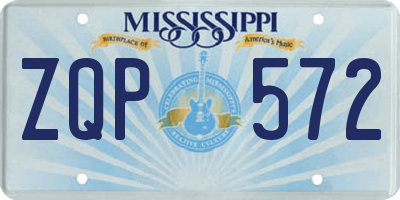 MS license plate ZQP572