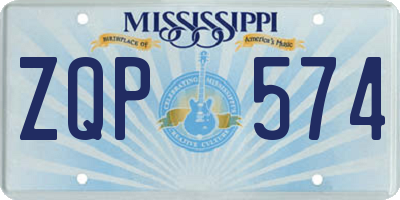 MS license plate ZQP574
