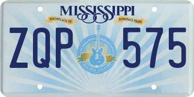 MS license plate ZQP575
