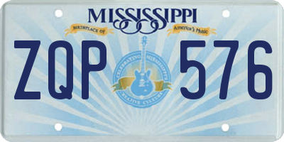 MS license plate ZQP576