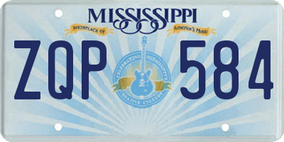 MS license plate ZQP584