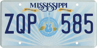 MS license plate ZQP585
