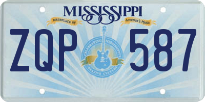 MS license plate ZQP587