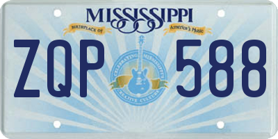 MS license plate ZQP588