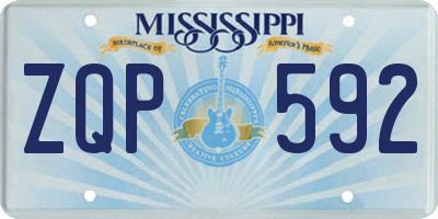 MS license plate ZQP592