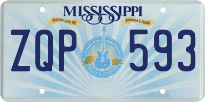MS license plate ZQP593