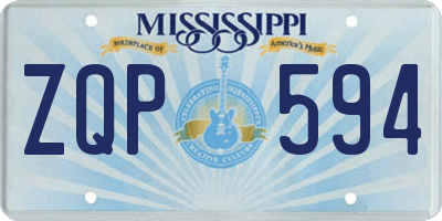 MS license plate ZQP594