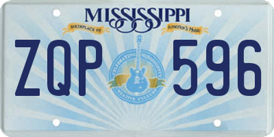 MS license plate ZQP596
