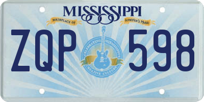 MS license plate ZQP598