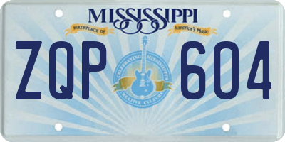 MS license plate ZQP604