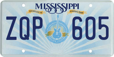 MS license plate ZQP605