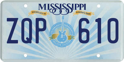 MS license plate ZQP610
