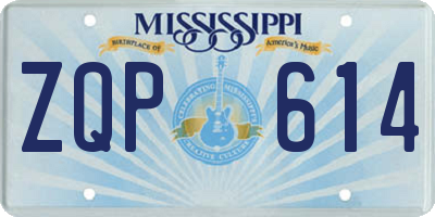 MS license plate ZQP614