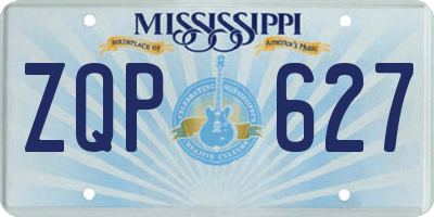 MS license plate ZQP627