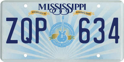 MS license plate ZQP634