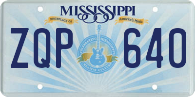 MS license plate ZQP640