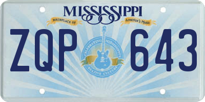 MS license plate ZQP643