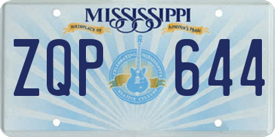 MS license plate ZQP644