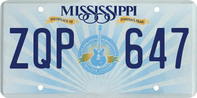MS license plate ZQP647