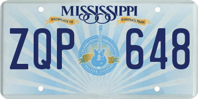 MS license plate ZQP648