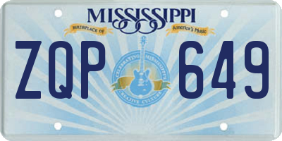 MS license plate ZQP649