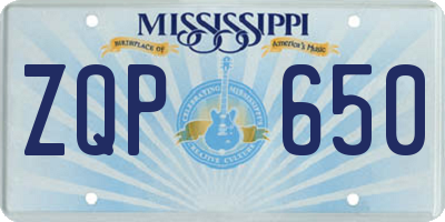 MS license plate ZQP650