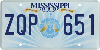 MS license plate ZQP651