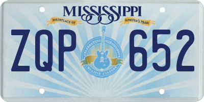 MS license plate ZQP652