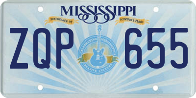 MS license plate ZQP655