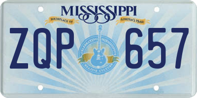 MS license plate ZQP657