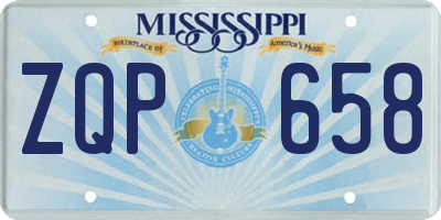 MS license plate ZQP658