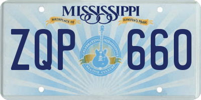 MS license plate ZQP660