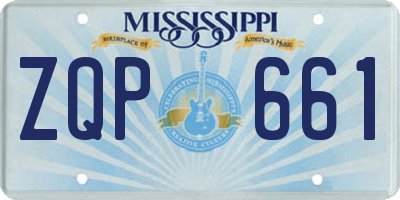 MS license plate ZQP661