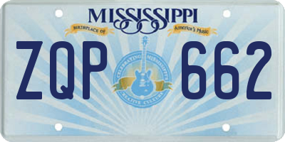 MS license plate ZQP662