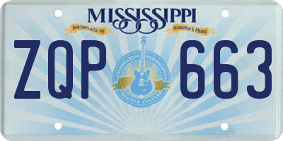 MS license plate ZQP663