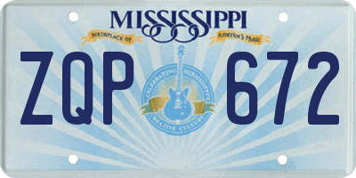 MS license plate ZQP672