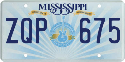 MS license plate ZQP675