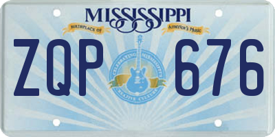 MS license plate ZQP676