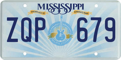 MS license plate ZQP679