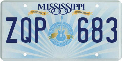 MS license plate ZQP683
